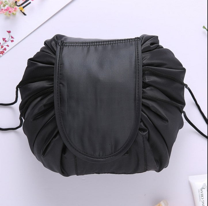 Drawstring Cosmetic Bag Travel Organizer - Black