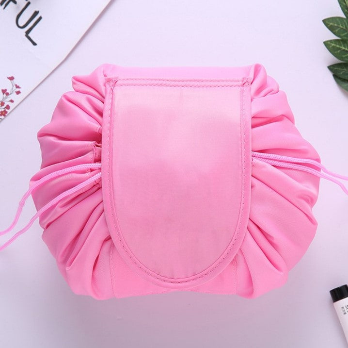 Drawstring Cosmetic Bag Travel Organizer - Pink