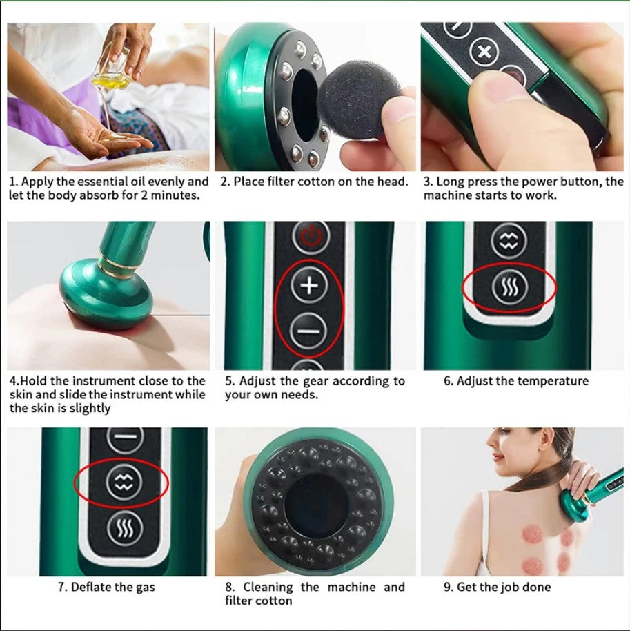 Electric Vacuum Cupping Massager 12 Gear Upgraded Head