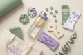 THE GYM GIRL GLOW UP BOX - 8 piece pilates princess aesthetic gift set flat lay
