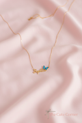 Personalised Blue Butterfly Name Necklace – Gold & Silver