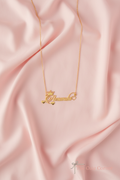 Personalised Crown & Heart Name Necklace – Gold & Silver
