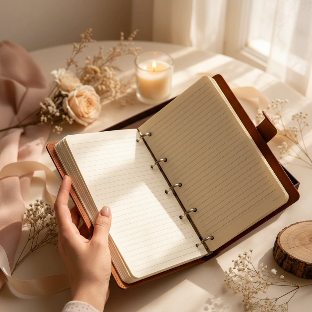 Personalised Leather Loose-Leaf Journal Set