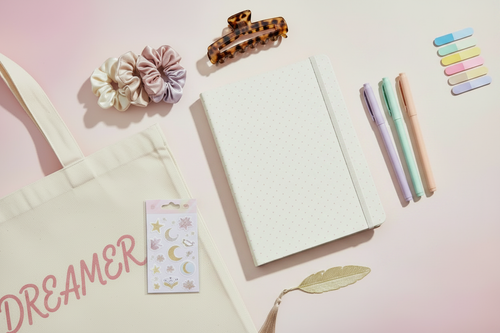 The Cute Corner Pastel Flat Lay - Fully Closed Journal